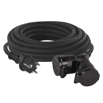 Prodlužovací spojka P0601 černá, 2 zásuvky, 10 m 1
