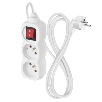 Prodlužovací kabel s vypínačem P12114 bílá, 2 zásuvky, délka 1,4 m 3