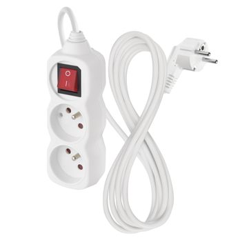 Prodlužovací kabel s vypínačem P1212 bílá, 2 zásuvky, délka 2 m 3