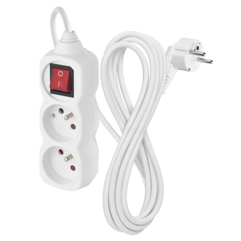Prodlužovací kabel s vypínačem P1213 bílá, 2 zásuvky, délka 3 m 3
