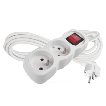 Prodlužovací kabel s vypínačem P1213 bílá, 2 zásuvky, délka 3 m 4