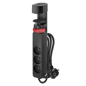 Prodlužovací kabel na stůl P1311PD černá, 3 zásuvky, 2x USB-A, 1x USB-C, délka 1,5 m 6