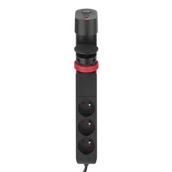 Prodlužovací kabel na stůl P1311PD černá, 3 zásuvky, 2x USB-A, 1x USB-C, délka 1,5 m 8