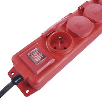 Prodlužovací kabel P14131 červená/černá, 4 zásuvky, délka 3 m 3