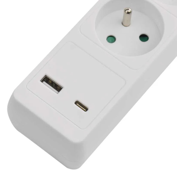 Prodlužovací kabel s vypínačem P1513CU bílá, 5 zásuvek, 2 USB porty, délka 3 m 5