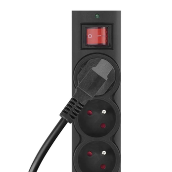 Přepěťová ochrana P54016/19 černá, 6 zásuvek, délka 3 m, absorpce 380 J 3