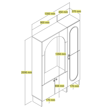Předsíňová sestava  PALERMO 2 krémová/dub 6