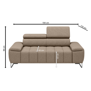 Pohovka PALLADIO 2F světle hnědá s funkcí 6