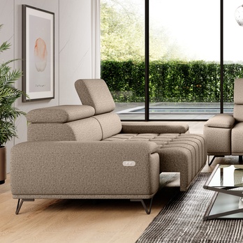 Pohovka PALLADIO 2F světle hnědá s funkcí 2