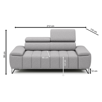 Pohovka PALLADIO 3 šedá, bez funkce 4