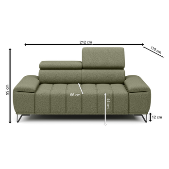 Pohovka PALLADIO 3 tmavě zelená, bez funkce 5