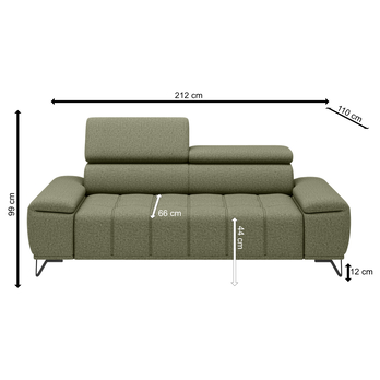 Pohovka PALLADIO 3F tmavě zelená, s funkcí 6