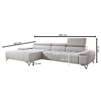 Sedací souprava PALLADIO MINI levá, šedá 7