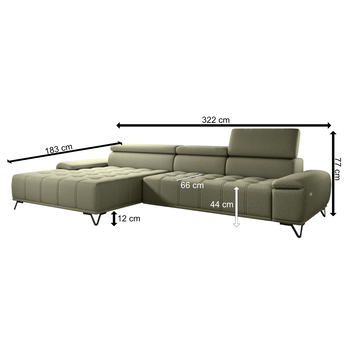 Sedací souprava PALLADIO MINI levá, tmavě zelená 4