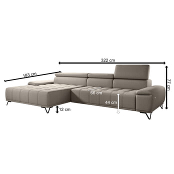 Sedací souprava PALLADIO MINI levá, světle hnědá 4