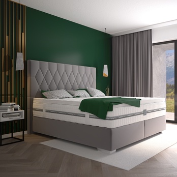 Postel boxspring PAOLA šedá 1