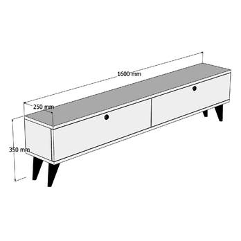 TV komoda PARIS bílá/ořech 4