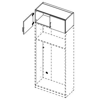 Skříňový nástavec PARKER 2 bílá, hloubka 41 cm 1