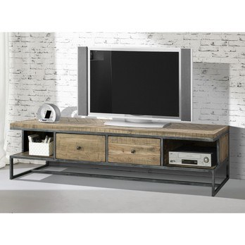 TV stolek PARQUET přírodní akácie/šedá 1