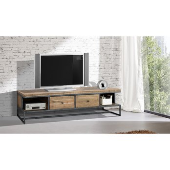TV stolek PARQUET přírodní akácie/šedá 2