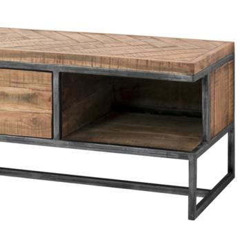 TV stolek PARQUET přírodní akácie/šedá 3