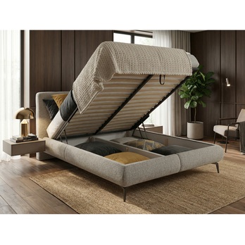 Postel s matrací PARROT šedobéžová, 140x200 cm 3