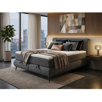 Postel s matrací PARROT šedá, 160x200 cm 1