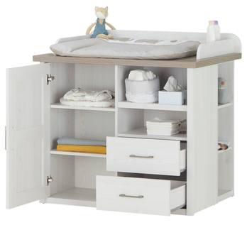 Přebalovací komoda  PARVATI pinie bílá/dub truffel 2