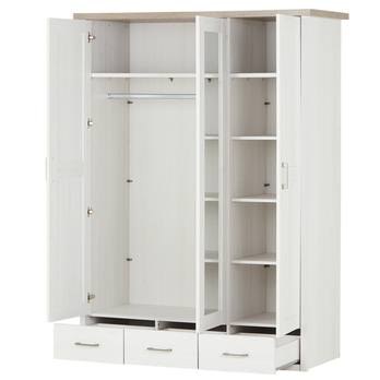 Šatní skříň  PARVATI pinie bílá/dub truffel, šířka 148 cm 2