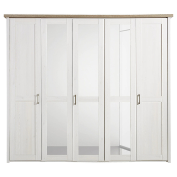 Šatní skříň  PARVATI pinie bílá/dub truffel, šířka 241 cm 4