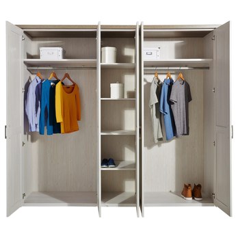 Šatní skříň  PARVATI pinie bílá/dub truffel, šířka 241 cm 5