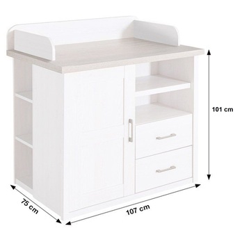 Přebalovací komoda  PARVATI pinie bílá/dub truffel 13