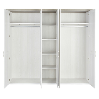 Šatní skříň  PARVATI pinie bílá/dub truffel, šířka 241 cm 2