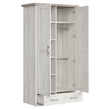Šatní skříň  PARVATI pinie bílá/dub truffel, šířka 106 cm 3