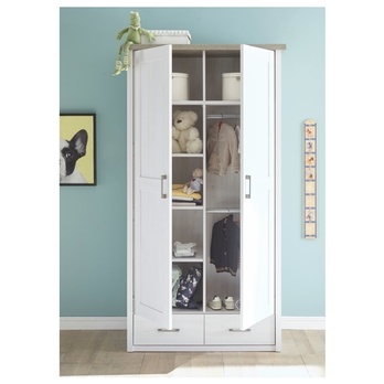 Šatní skříň  PARVATI pinie bílá/dub truffel, šířka 106 cm 2