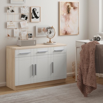 Komoda PARVIN dub sonoma/bílá 1