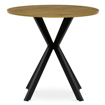 Jídelní stůl PASSAU divoký dub/černá, průměr 80 cm 2