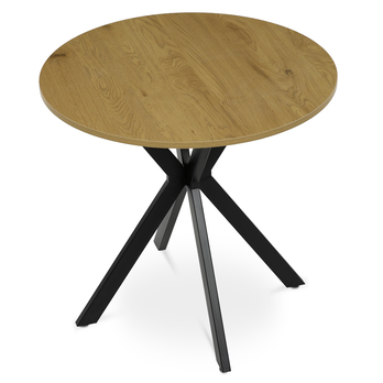 Jídelní stůl PASSAU divoký dub/černá, průměr 80 cm 3