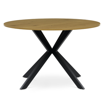 Jídelní stůl PASSAU divoký dub/černá, průměr 120 cm 1
