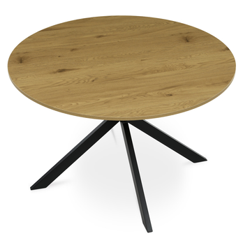 Jídelní stůl PASSAU divoký dub/černá, průměr 120 cm 2