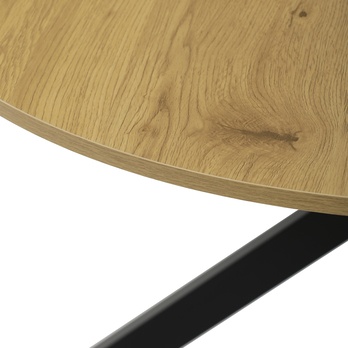 Jídelní stůl PASSAU divoký dub/černá, průměr 120 cm 4