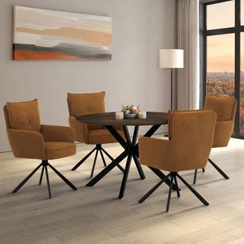 Jídelní stůl PASSAU staré dřevo/černá, průměr 120 cm 1