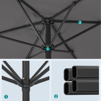 Slunečník PATIO šedá 2