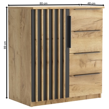 Komoda PATRICK I dub craft/černá 1