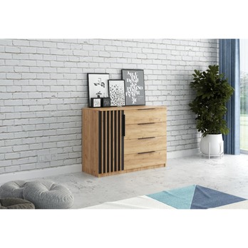 Komoda PATRICK II dub craft/černá 1