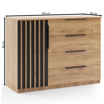 Komoda PATRICK II dub craft/černá 2