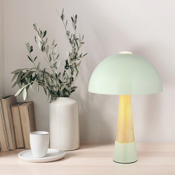 Stolní lampa PAULIN zelená/přírodní 1