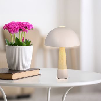 Stolní lampa PAULIN růžová/přírodní 1
