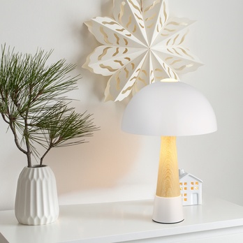 Stolní lampa PAULIN bílá/přírodní 1