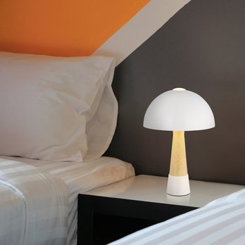 Stolní lampa PAULIN bílá/přírodní 2